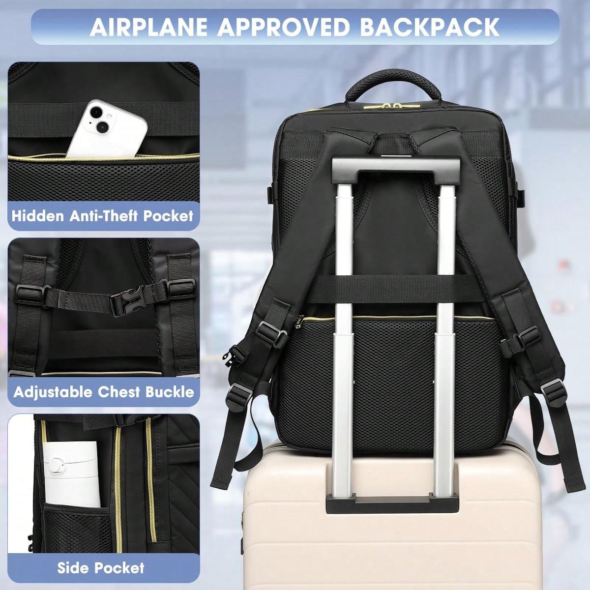 Large Carry On Travel Backpack - Laptop Bag Waterproof recension och pris